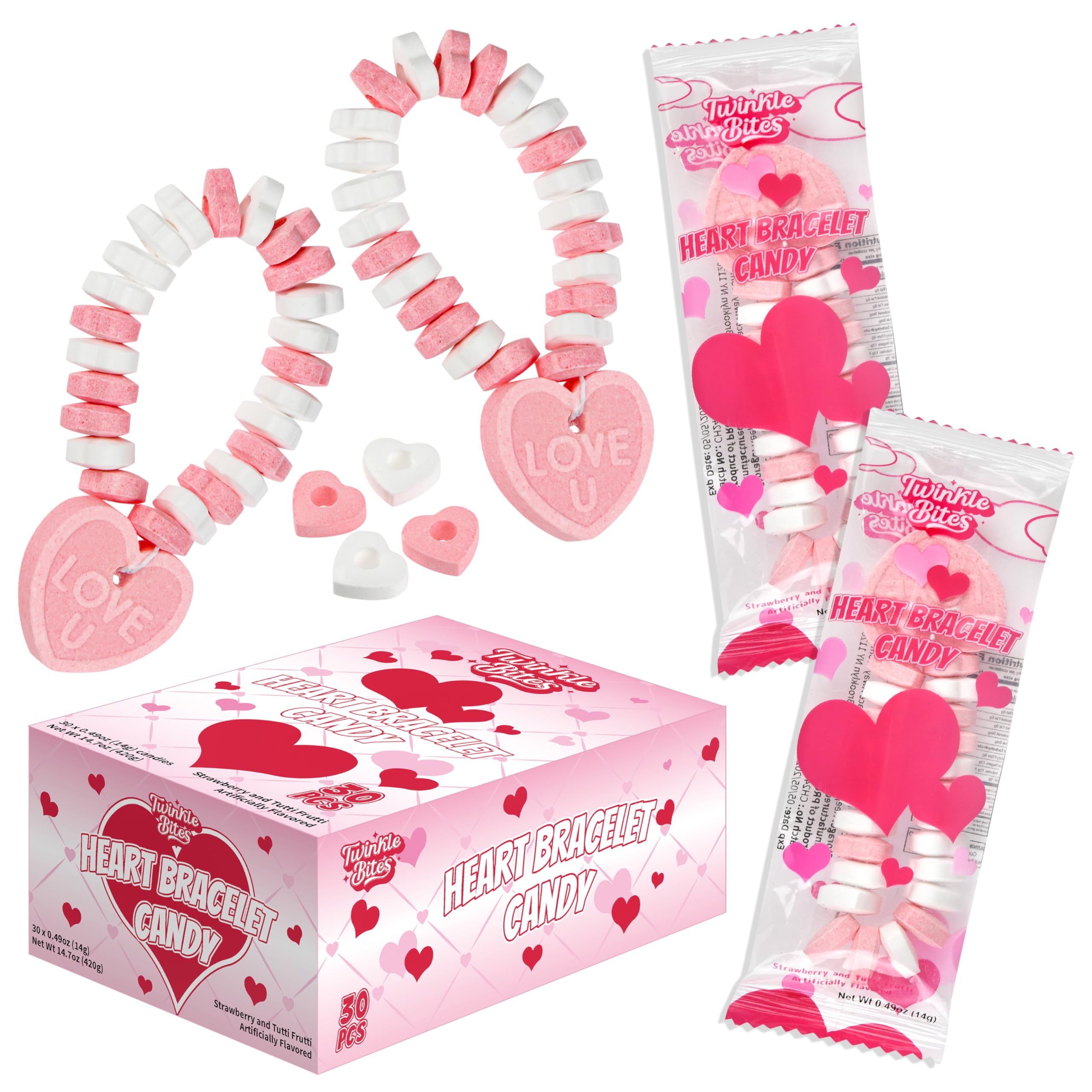 Amazon.com : 30 Pack Valentines Day Bracelet Candy – Individually